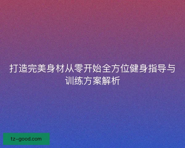 打造完美身材从零开始全方位健身指导与训练方案解析