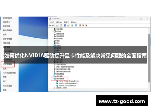 如何优化NVIDIA驱动提升显卡性能及解决常见问题的全面指南