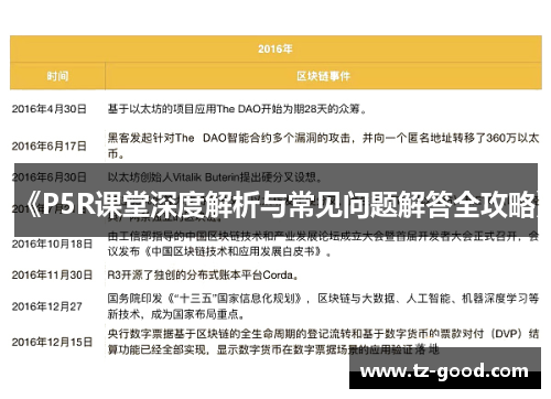 《P5R课堂深度解析与常见问题解答全攻略》